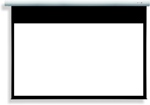 Ekran projekcyjny elektrycznie rozwijany Suprema Andromeda 180x101 (16:9) zamontowany w sali konferencyjnej